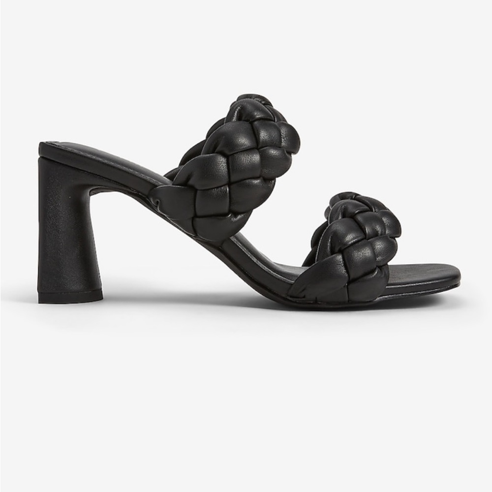 Braided Double Band Block Heel Sandals